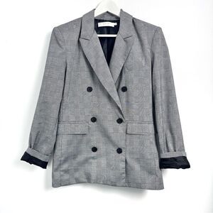 ASTR The Label Check Plaid Double Breasted Blazer Sz Small